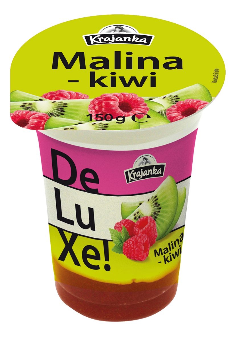 Mléčné a chlazené - Krajanka DeLuXe! jogurt malina-kiwi