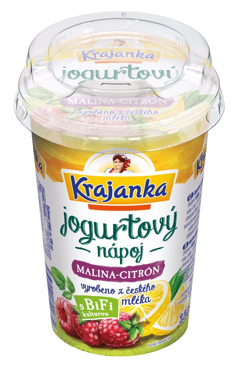 Mléčné a chlazené - Krajanka jogurtový nápoj malina-citron 230ml