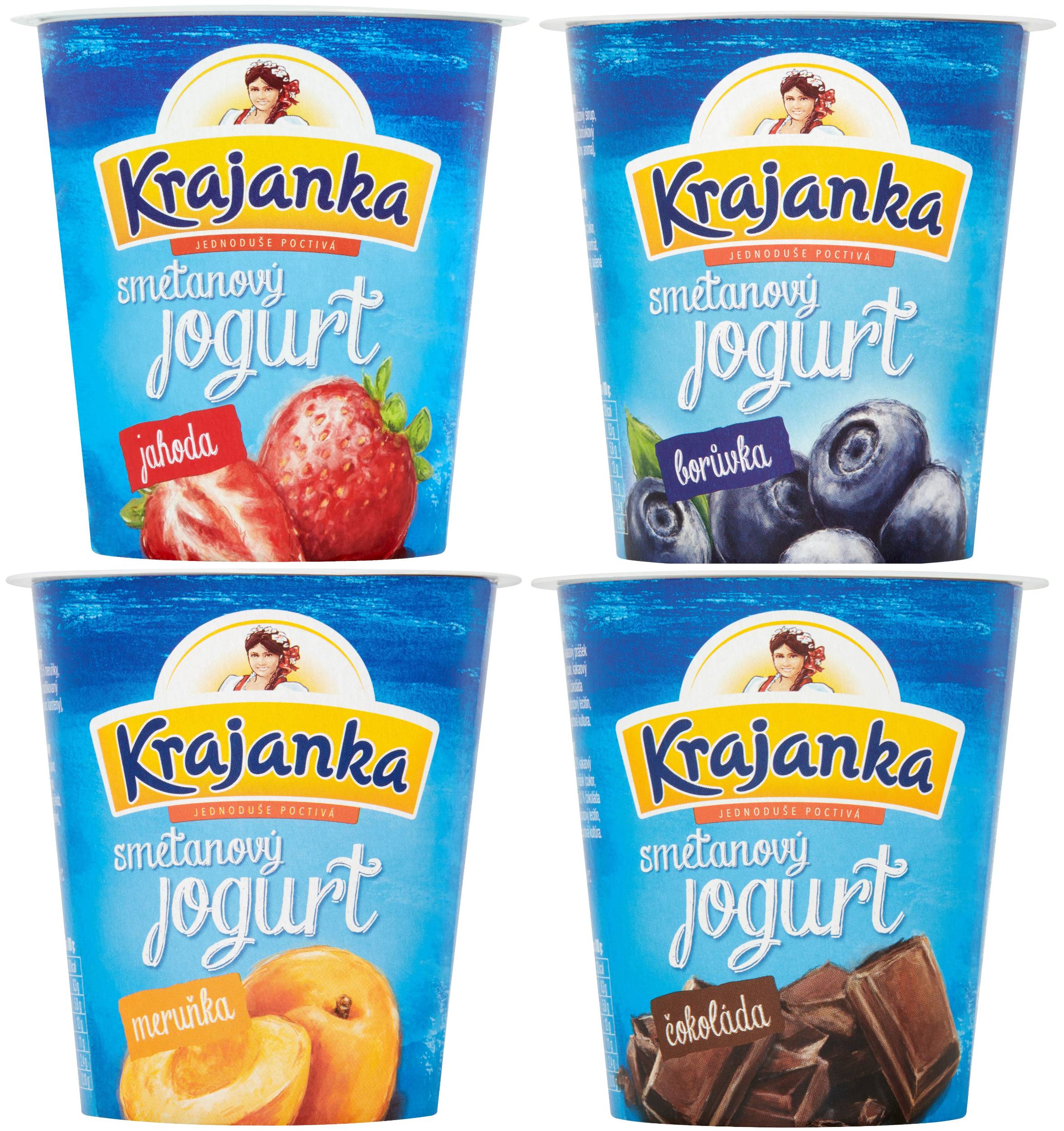 Mléčné a chlazené - Krajanka Smetanový jogurt různé příchutě 150 g