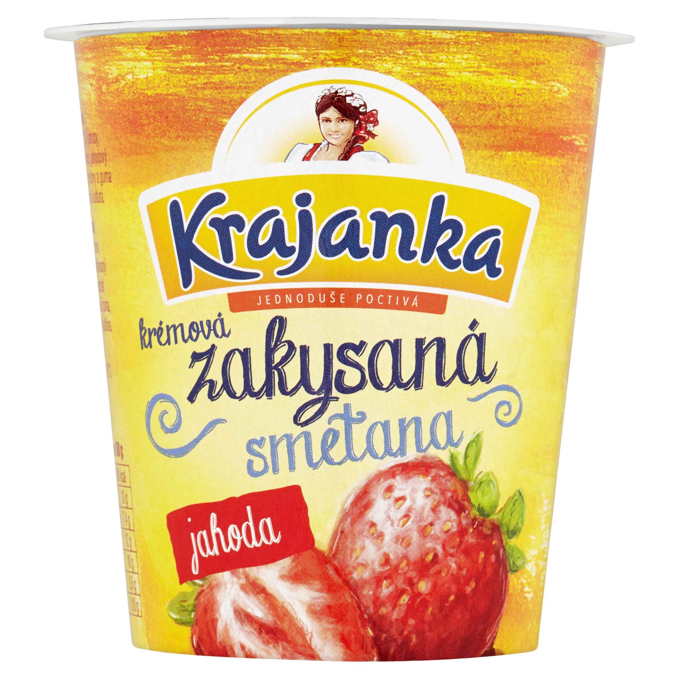 Mléčné a chlazené - Krajanka Zakysaná krémová smetana jahoda 130 g