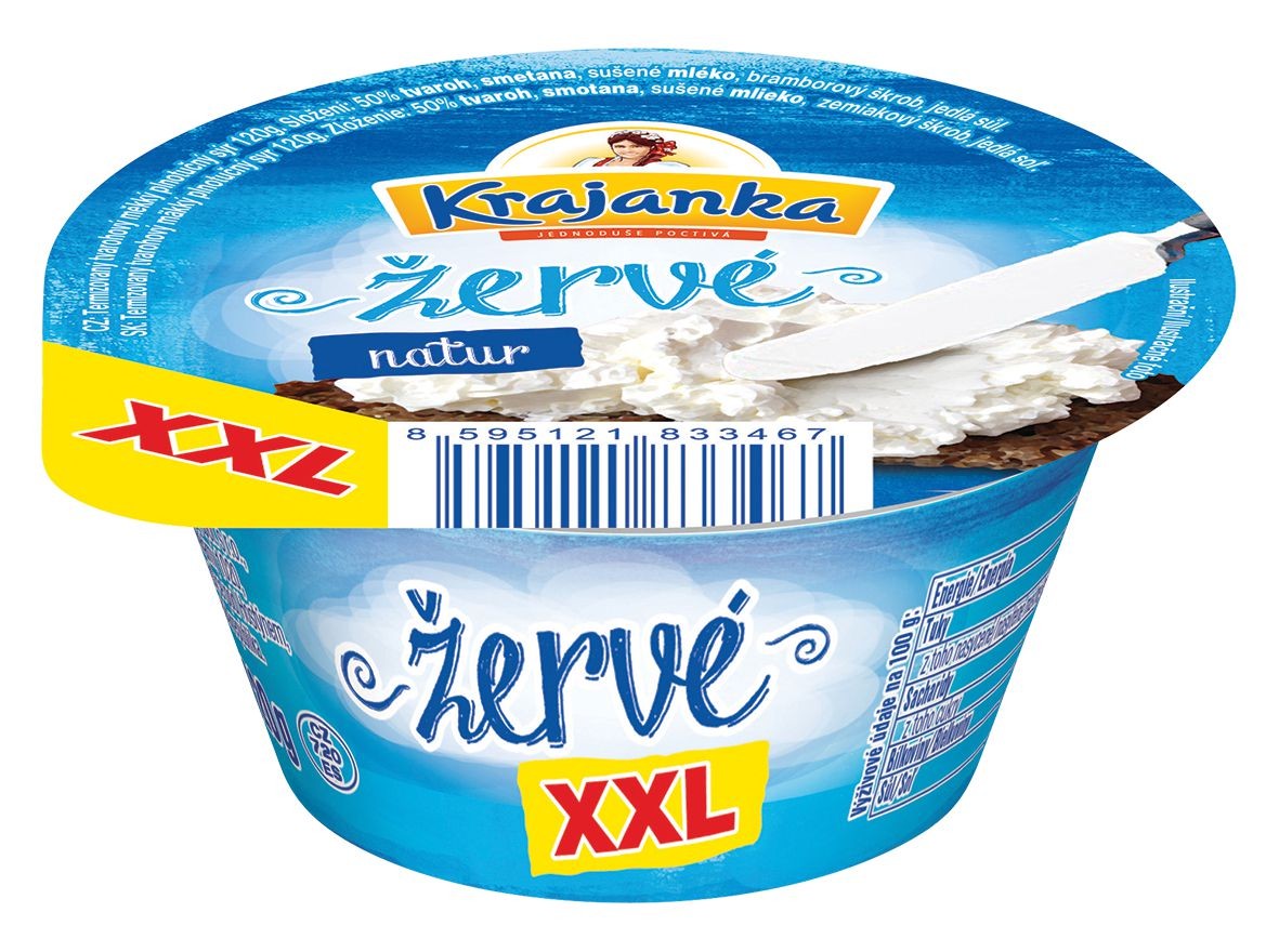 Mléčné a chlazené - Krajanka žervé natur XXL 120g