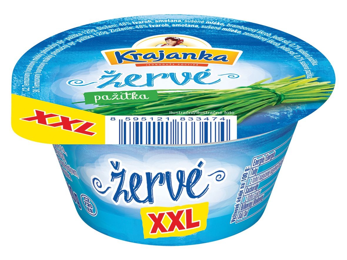 Mléčné a chlazené - Krajanka žervé pažitka XXL 120g