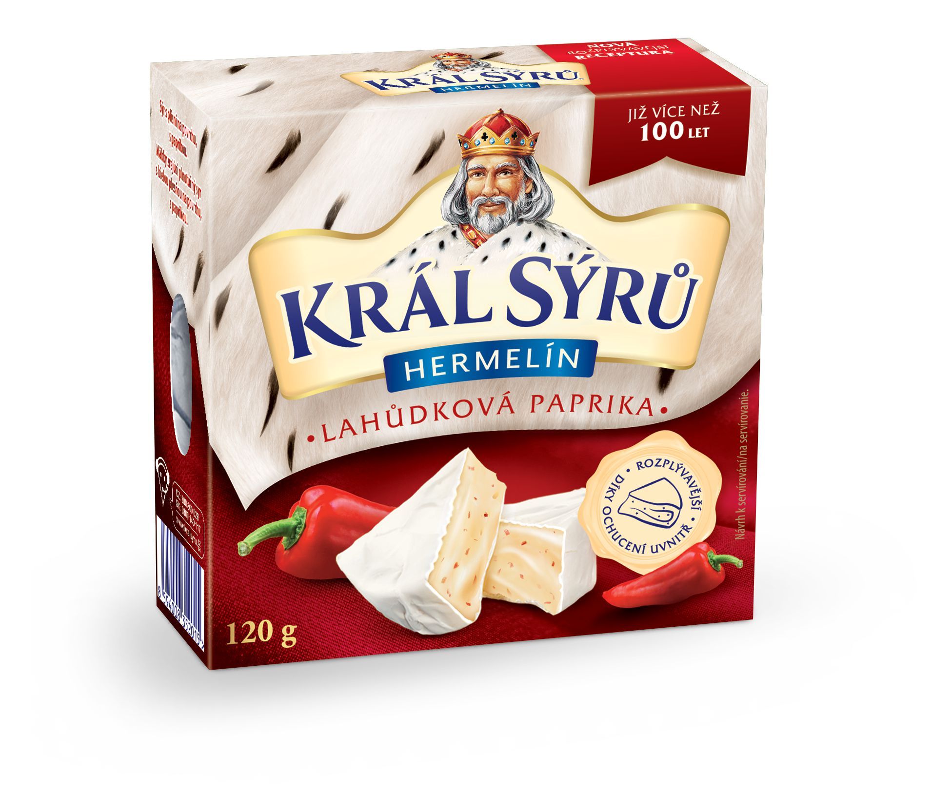 Mléčné a chlazené - Král Sýrů Hermelín lahůdková paprika 120 g