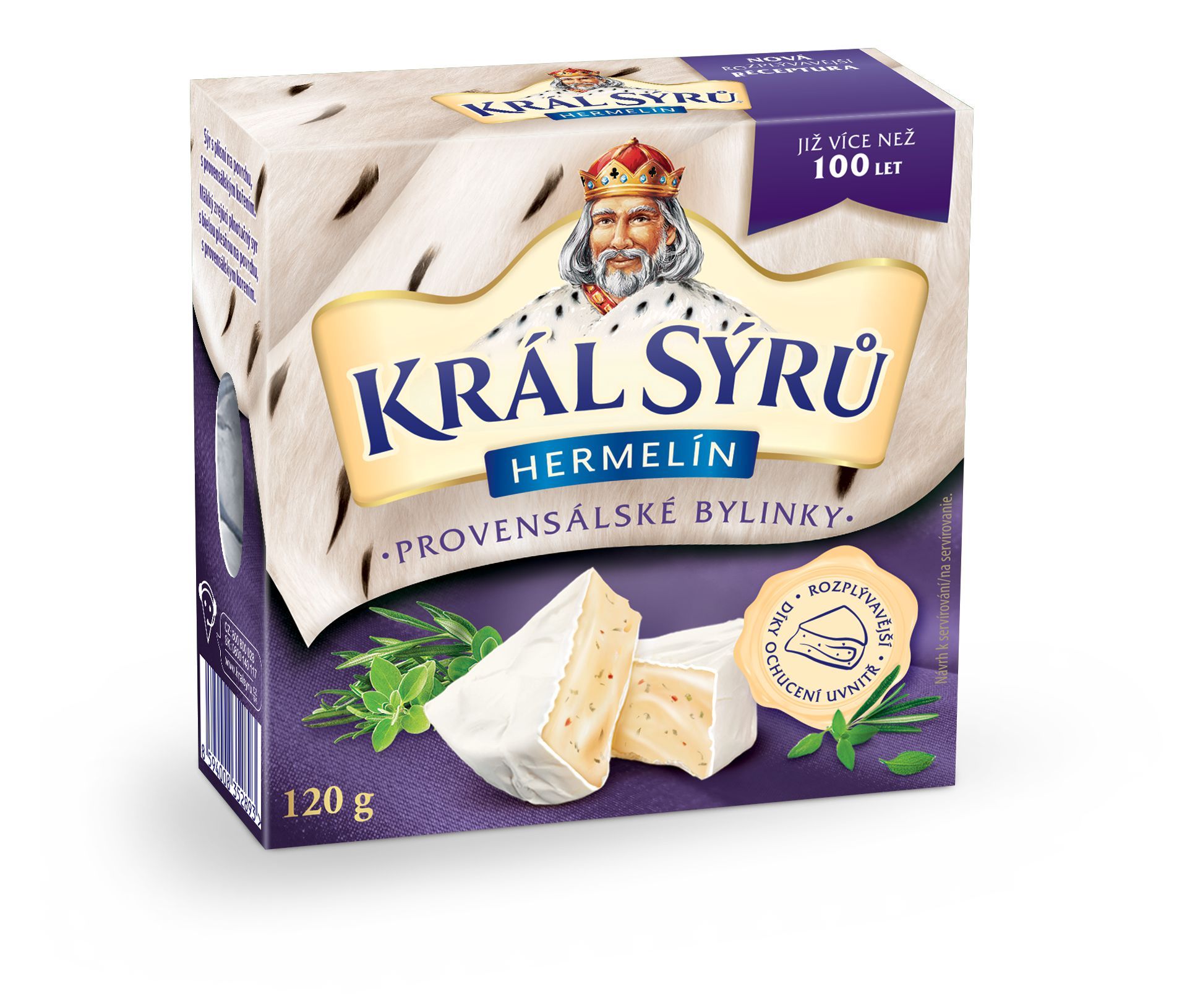 Mléčné a chlazené - Král Sýrů Hermelín provensálské bylinky 120 g