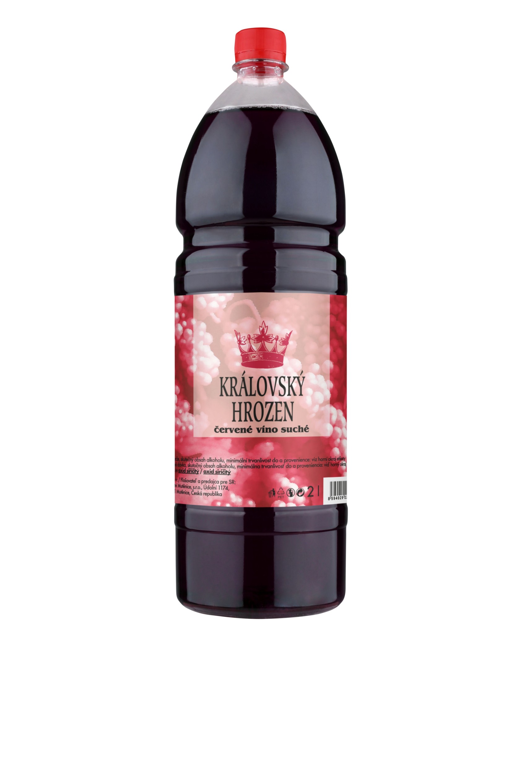 Nápoje - Královský hrozen červené víno PET 2 l