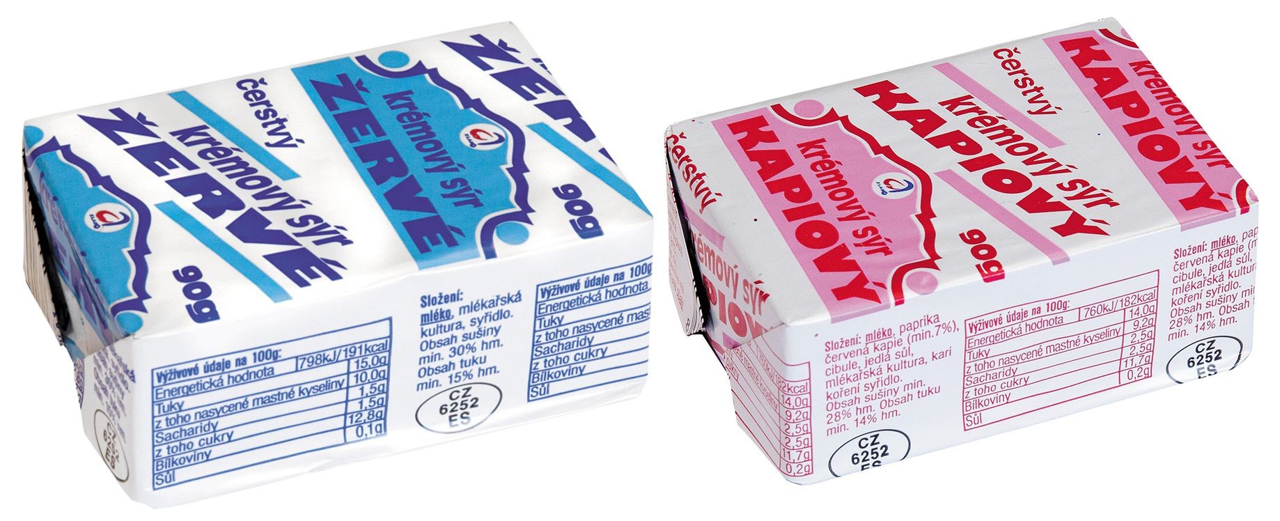 Mléčné a chlazené - Kromilk Čerstvý krémový sýr žervé různé příchutě 90 g