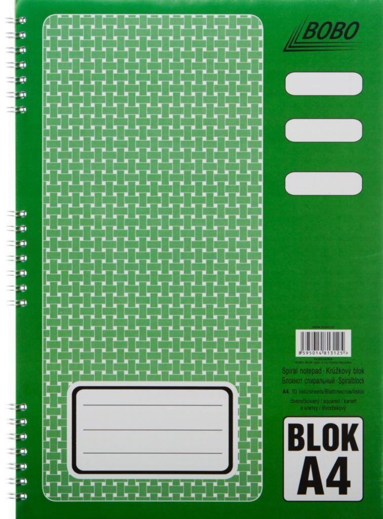 Domácnost a Zahrada - Kroužkový blok A4 čtverečkovaný B.V. 1 ks