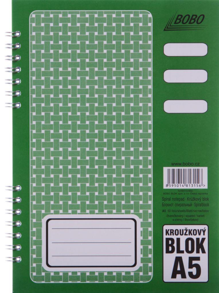 Domácnost a Zahrada - Kroužkový blok A5 čtverečkovaný B.V. 1 ks