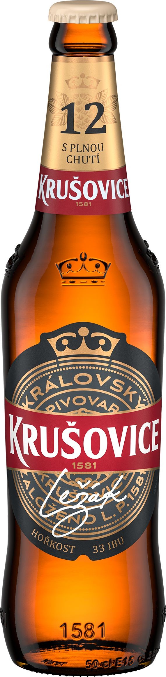 Nápoje - Krušovice 12° pivo ležák světlý 0,5 l