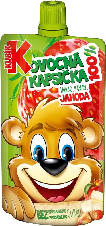 Svět dětí - Kubík 100% ovocná kapsička jablko-banán-jahoda 100 g