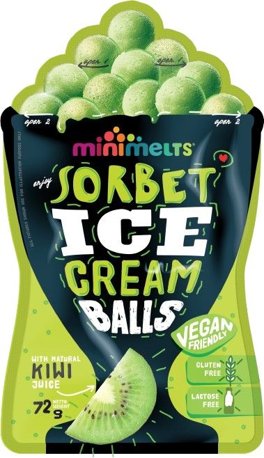 Mražené potraviny - Kuličková zmrzlina Mini Melts BIG s příchutí Kiwi