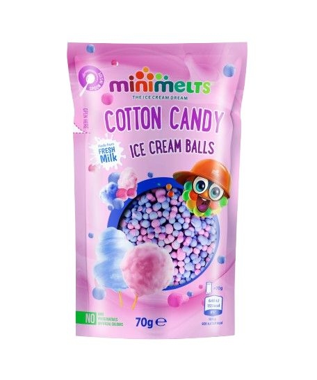 Mražené potraviny - Kuličková zmrzlina Mini Melts s příchutí Cukrové vaty