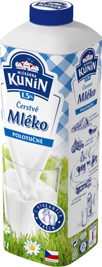 Mléčné a chlazené - Kunín Čerstvé mléko 1,5% 1 l