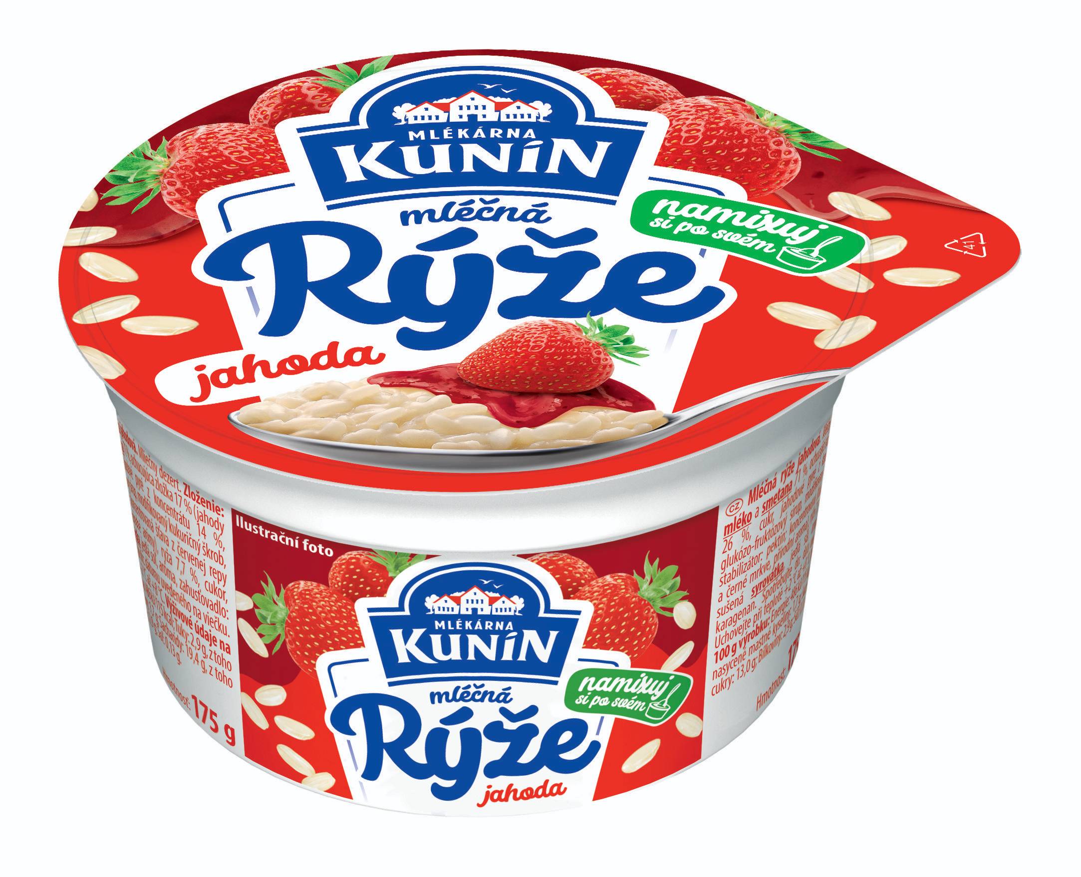 Mléčné a chlazené - Kunín Mléčná rýže jahoda 175 g