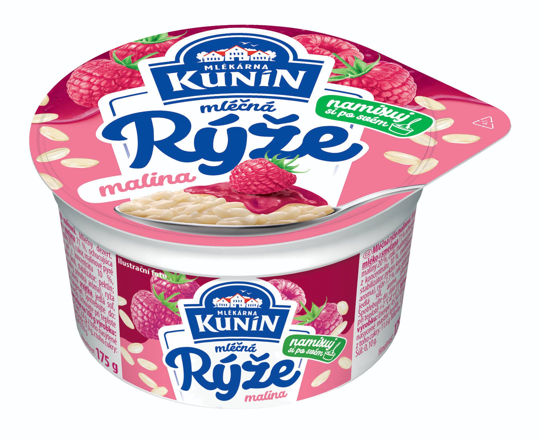 Mléčné a chlazené - Kunín Mléčná rýže malina 175 g