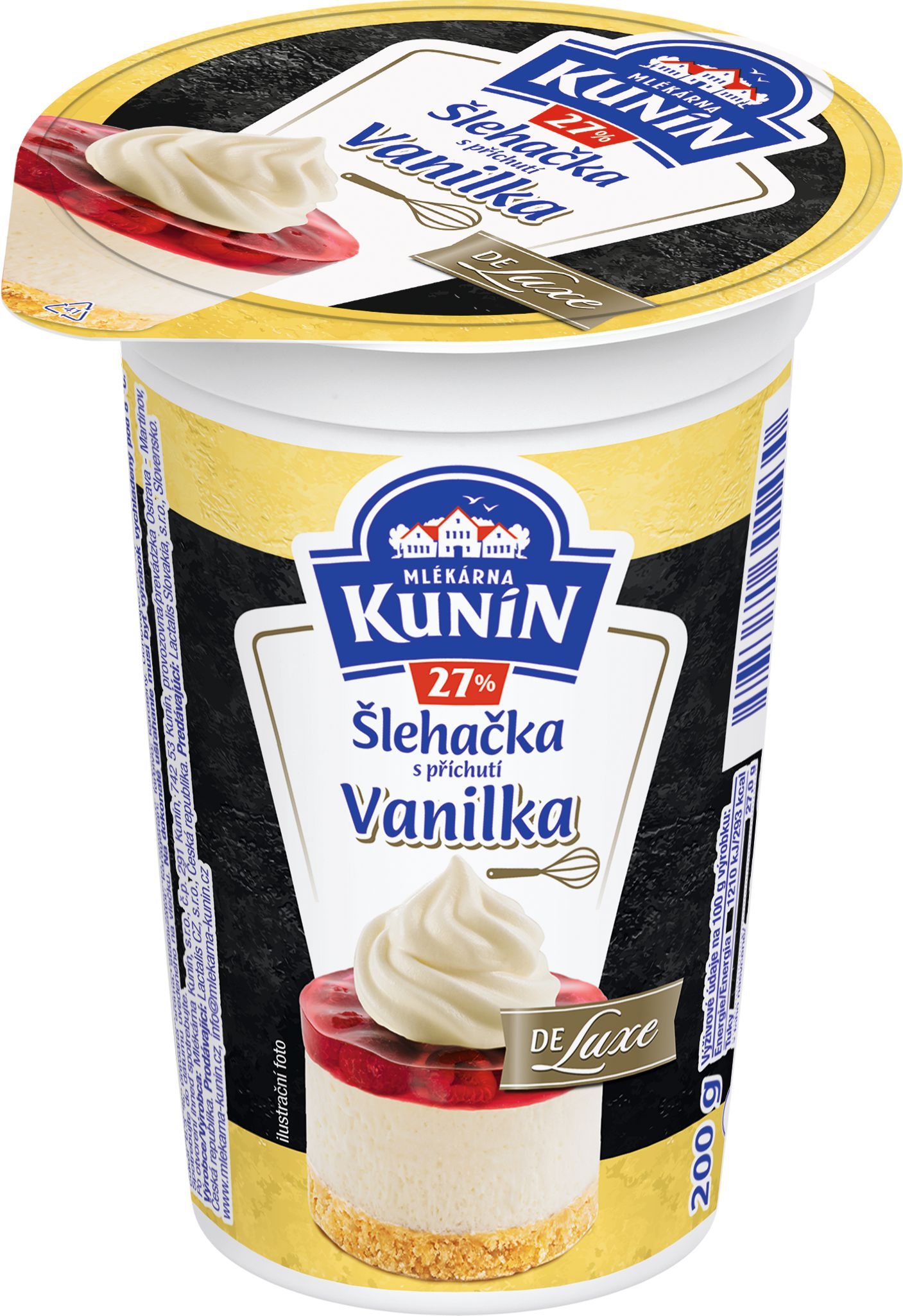 Mléčné a chlazené - KUNÍN Šlehačka s přích. Vanilka 27% 200g
