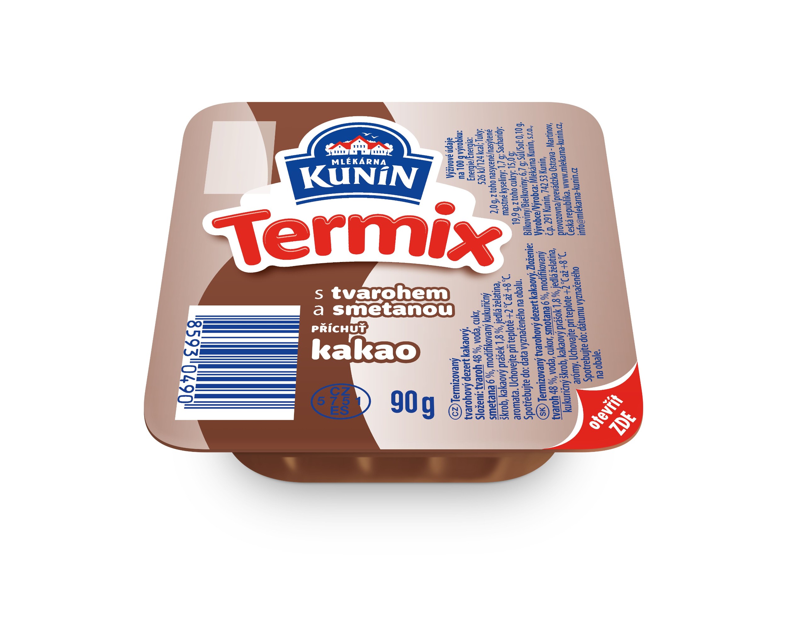 Mléčné a chlazené - Kunín Termix s příchutí kakao 90 g