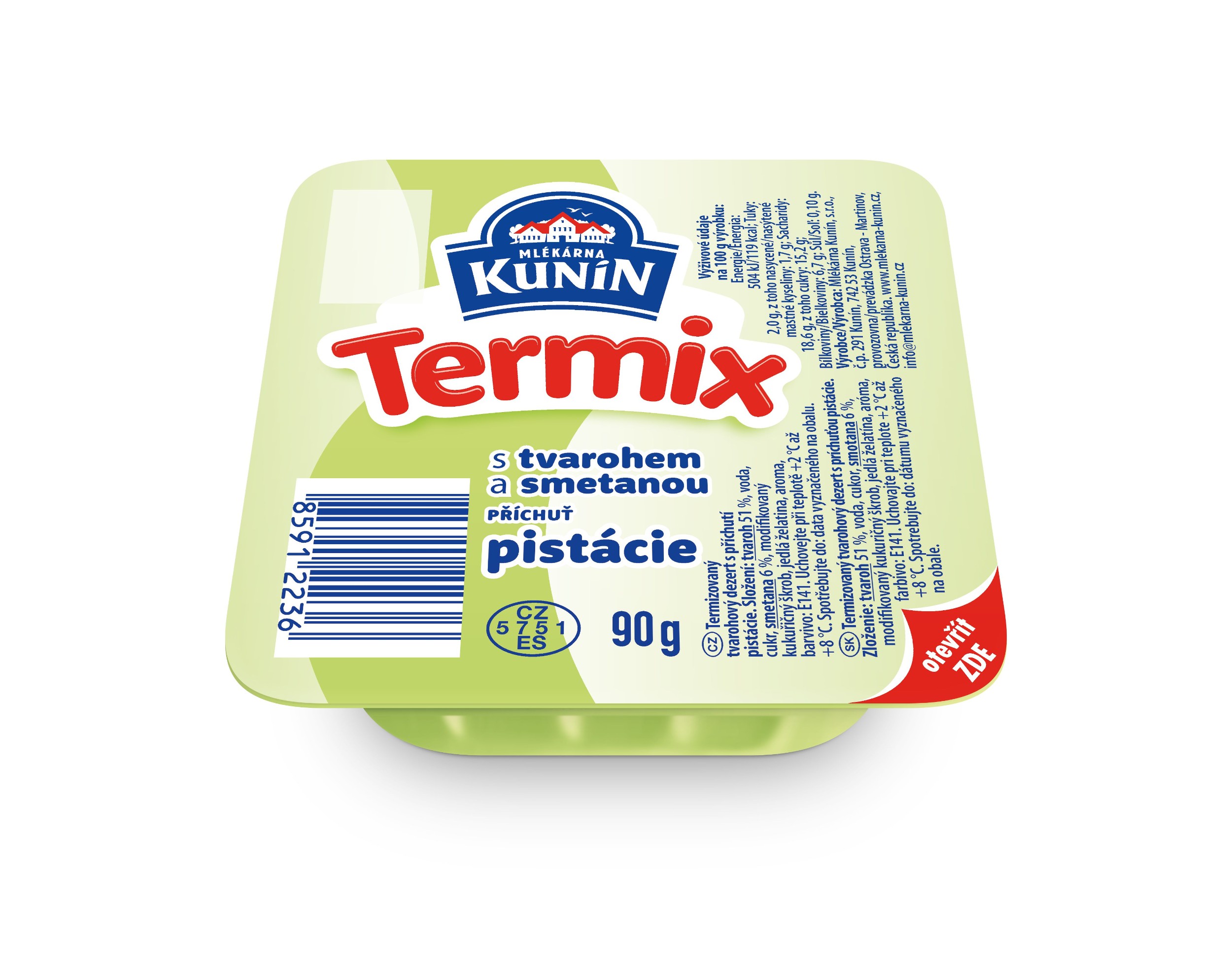 Mléčné a chlazené - Kunín Termix s příchutí pistácie 90 g
