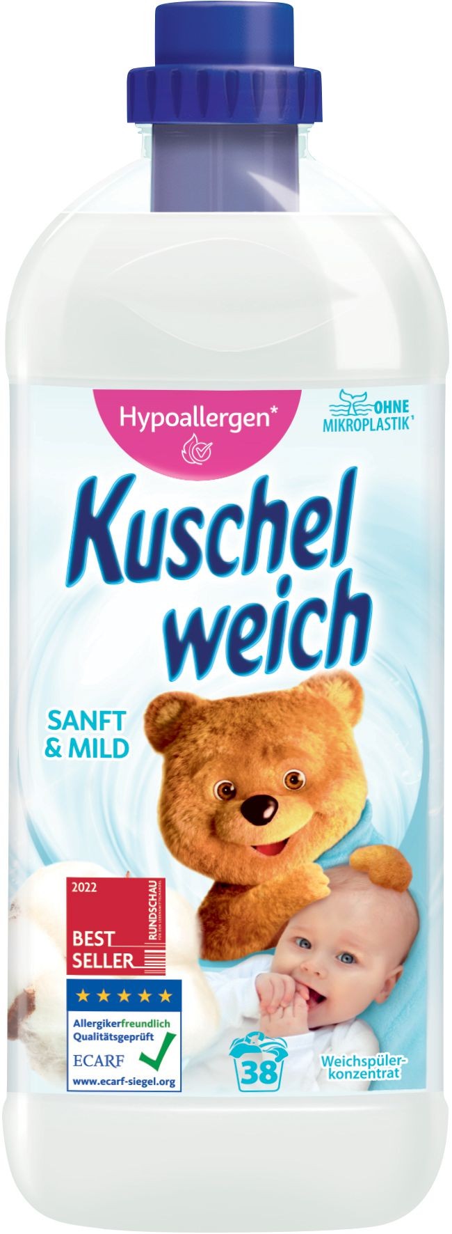 Drogerie a kosmetika - Kuschelweich aviváž  Soft & Mild 38 dávek
