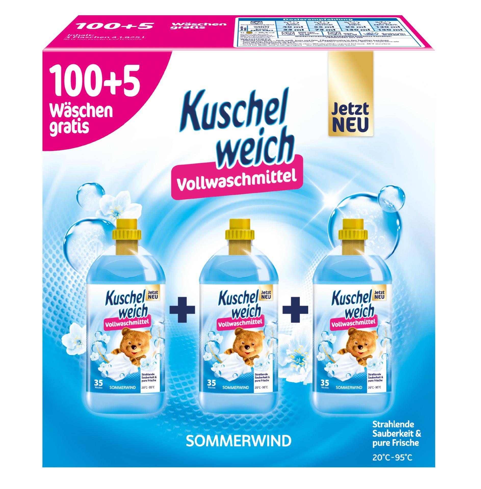 Drogerie a kosmetika - Kuschelweich prací gel Sommerwind 3x1.925l 105 praní