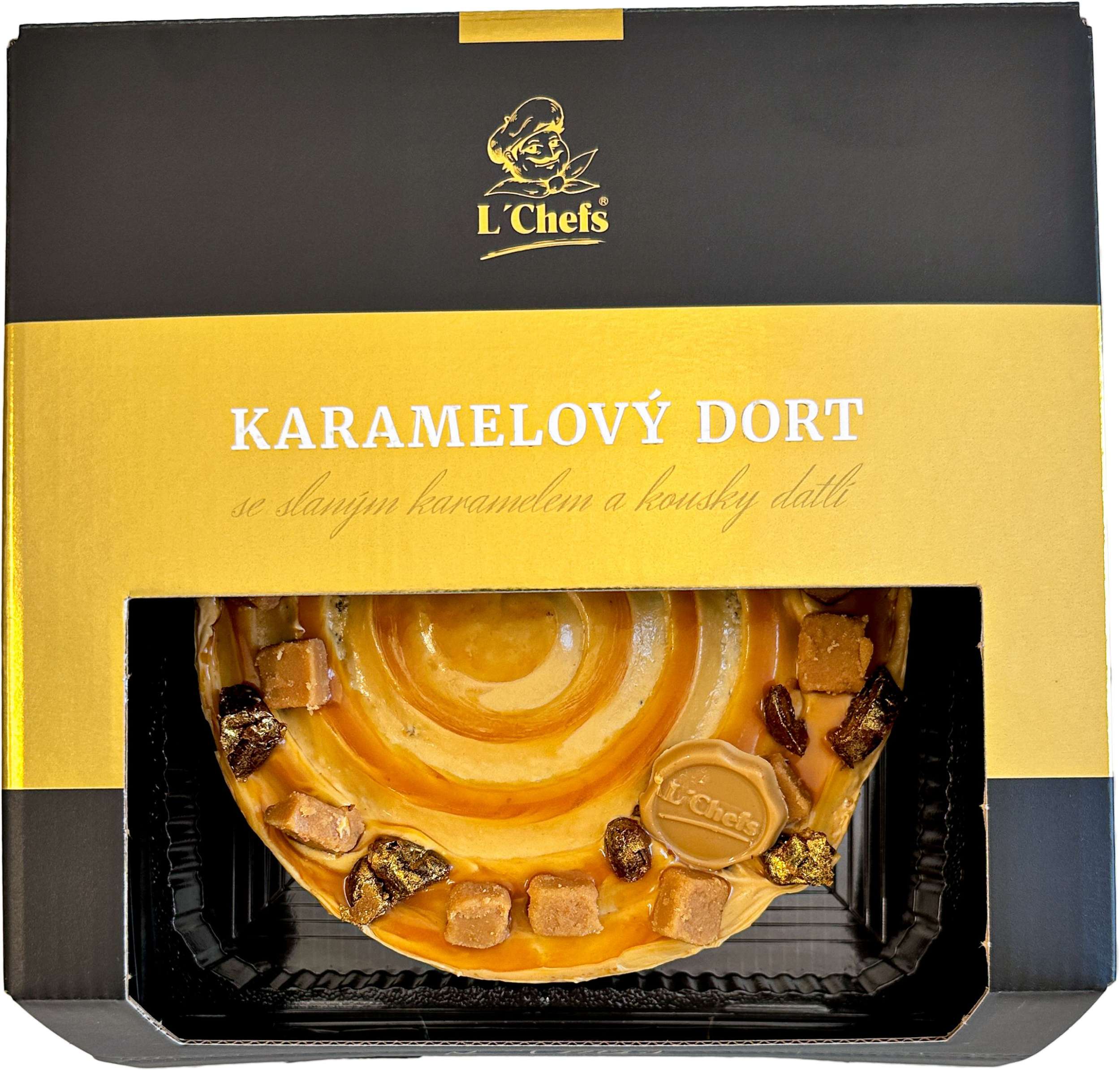 Pekárna a cukrárna - L'Chefs Karamelový dort se slaným karamelem a kousky datlí 600 g