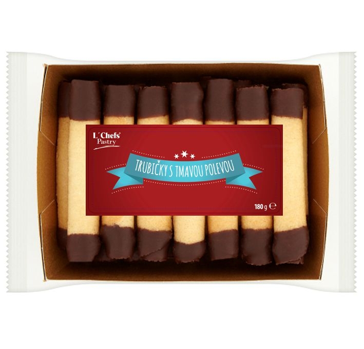 L'Chefs Pastry Trubičky s tmavou polevou 180 g-0