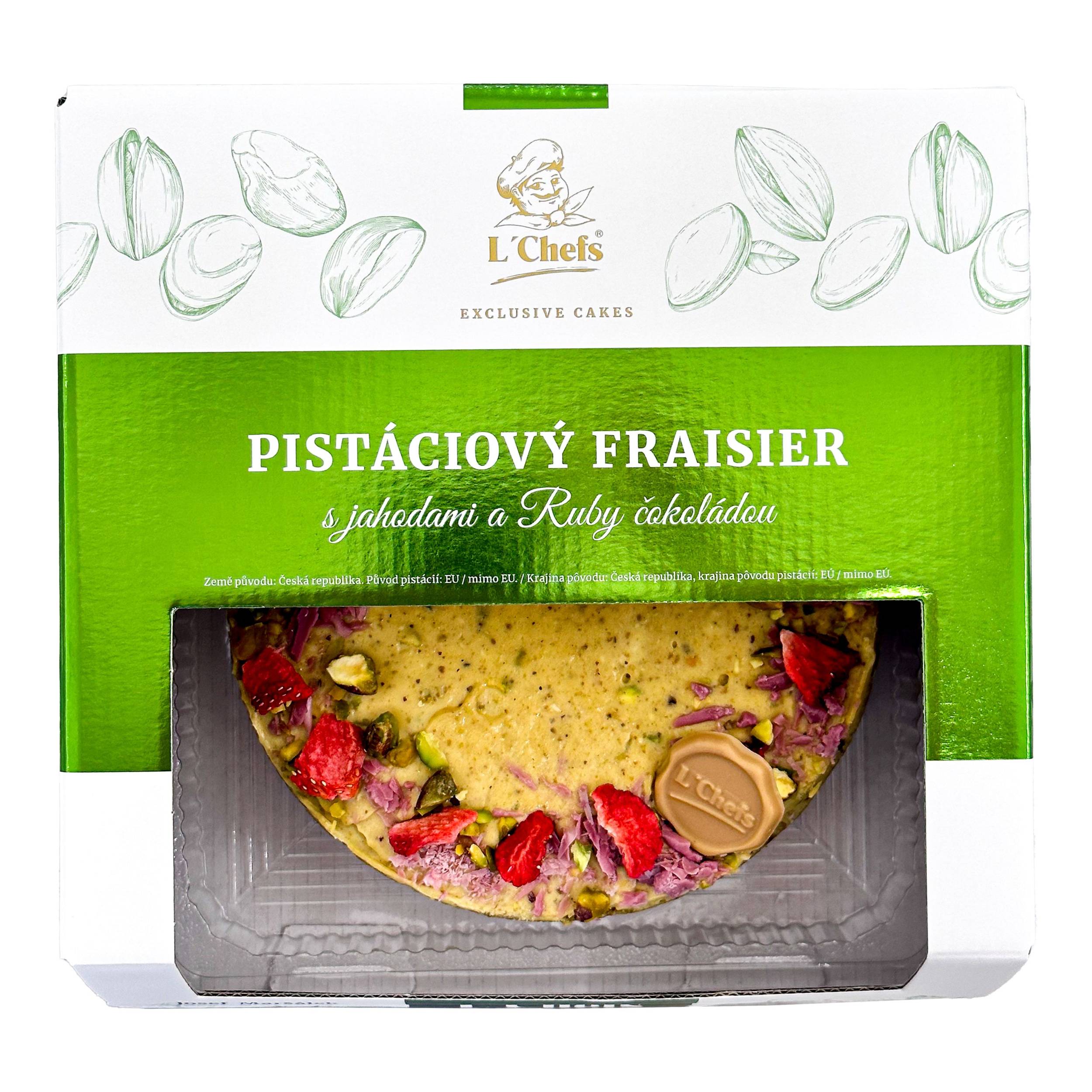 Pekárna a cukrárna - L'Chefs - Pistáciový Fraisier s jahodami a Ruby čokoládou 600 g