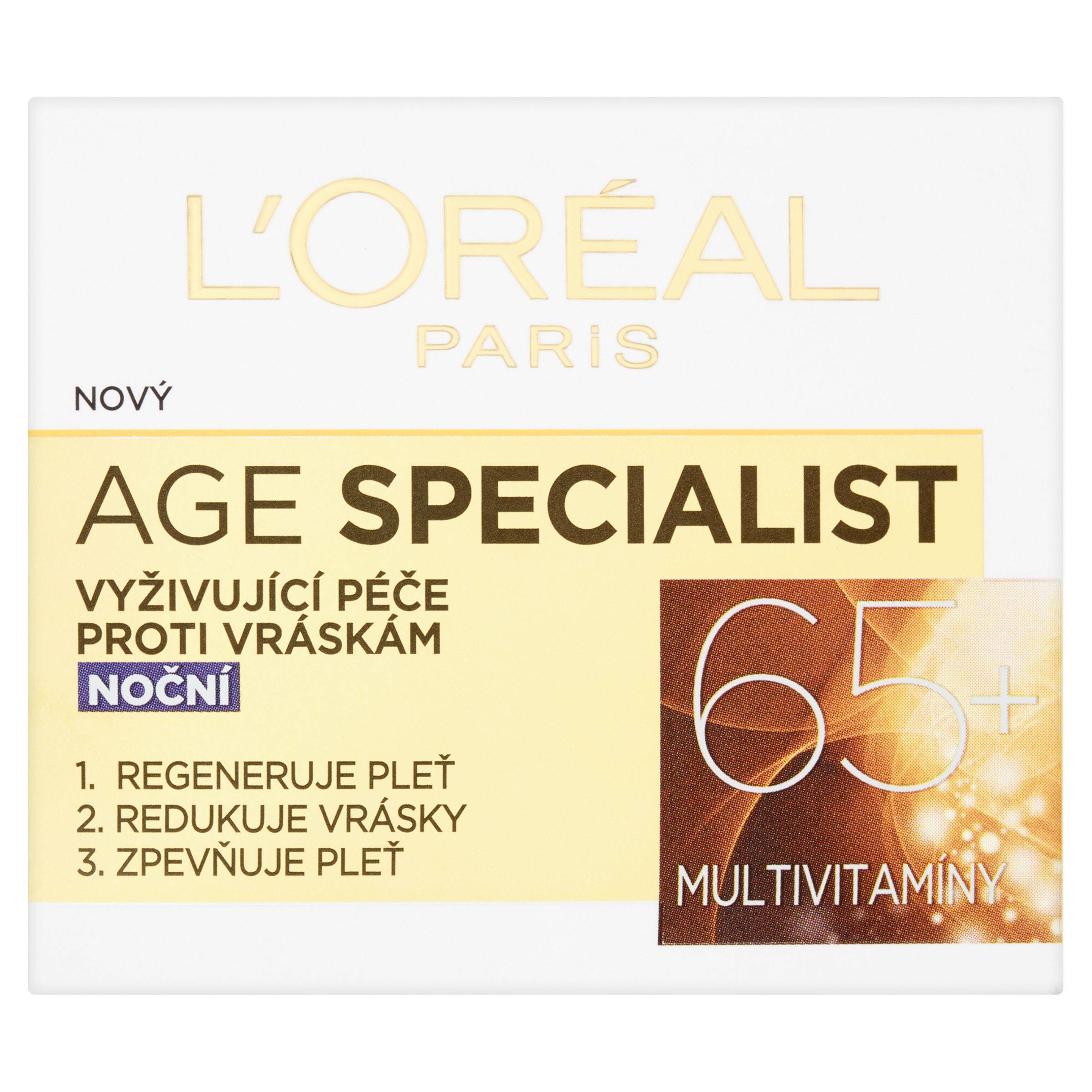 Drogerie a kosmetika - L'Oréal Paris Age Specialist 65+ vyživující péče proti vráskám noční 50 ml