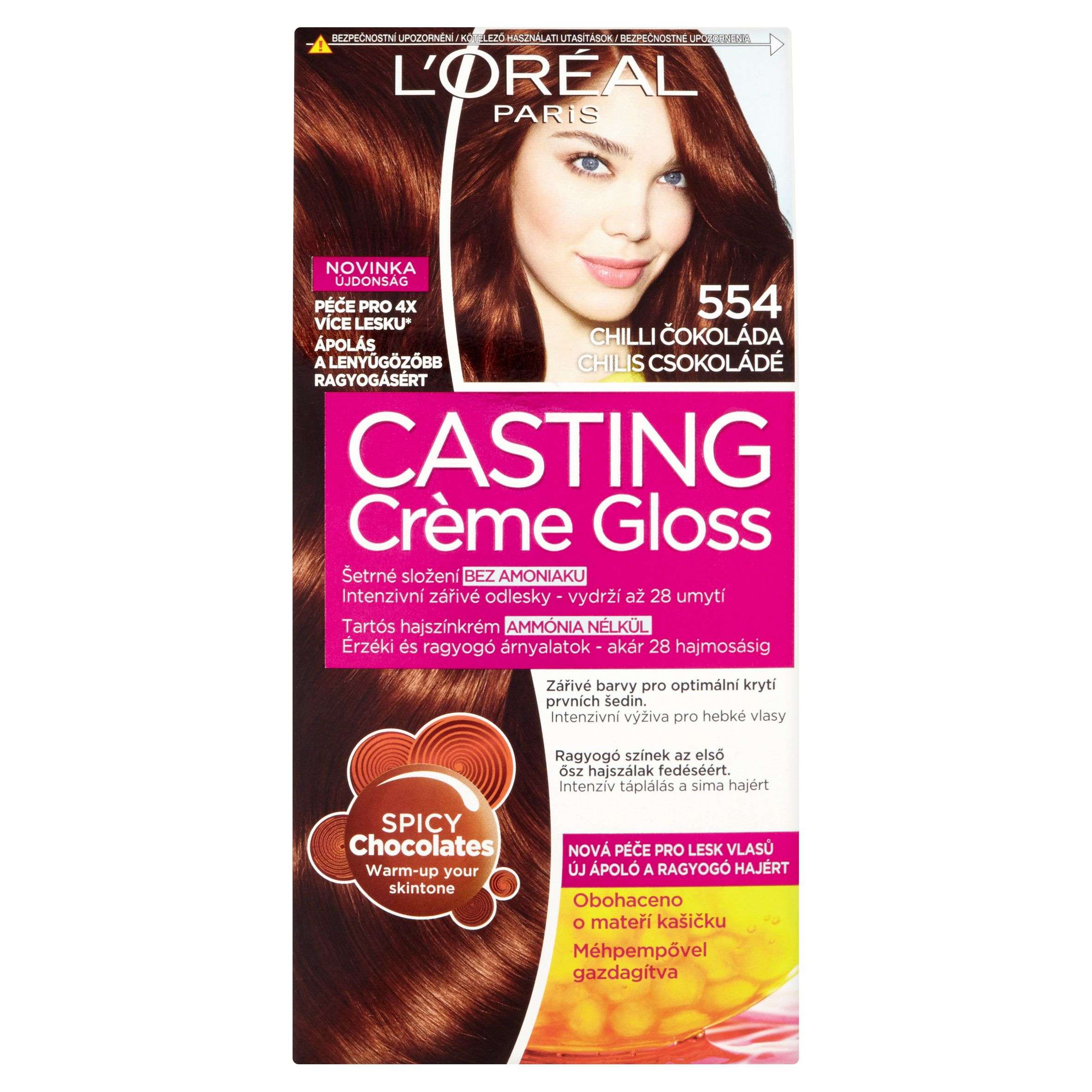 Drogerie a kosmetika - L'Oréal Paris Casting Crème Gloss chilli čokoláda 554 160 ml