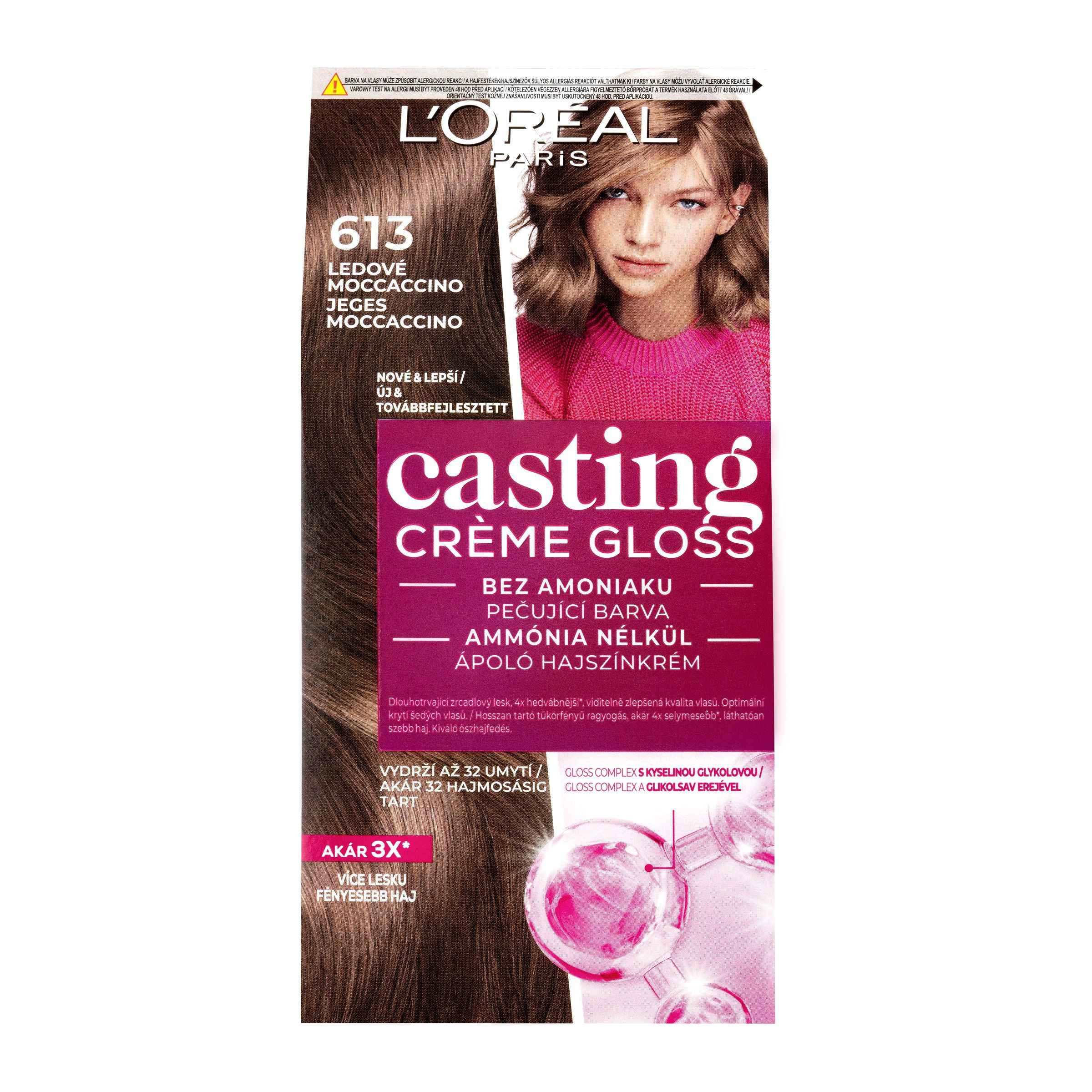 Drogerie a kosmetika - L'Oréal Paris Casting Crème Gloss ledové moccaccino 613, 180 ml