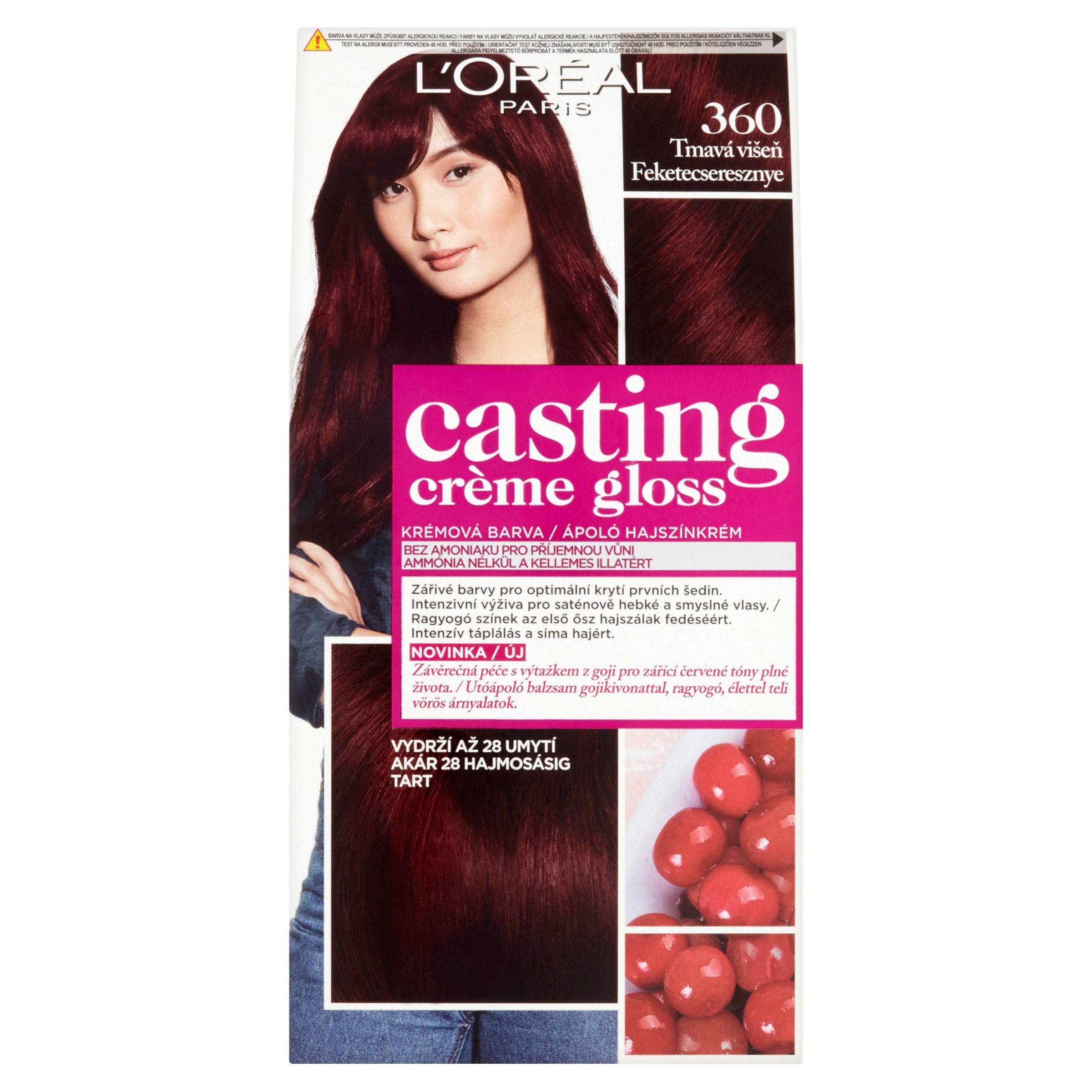 Drogerie a kosmetika - L'Oréal Paris Casting Crème Gloss tmavá višeň 360 160 ml