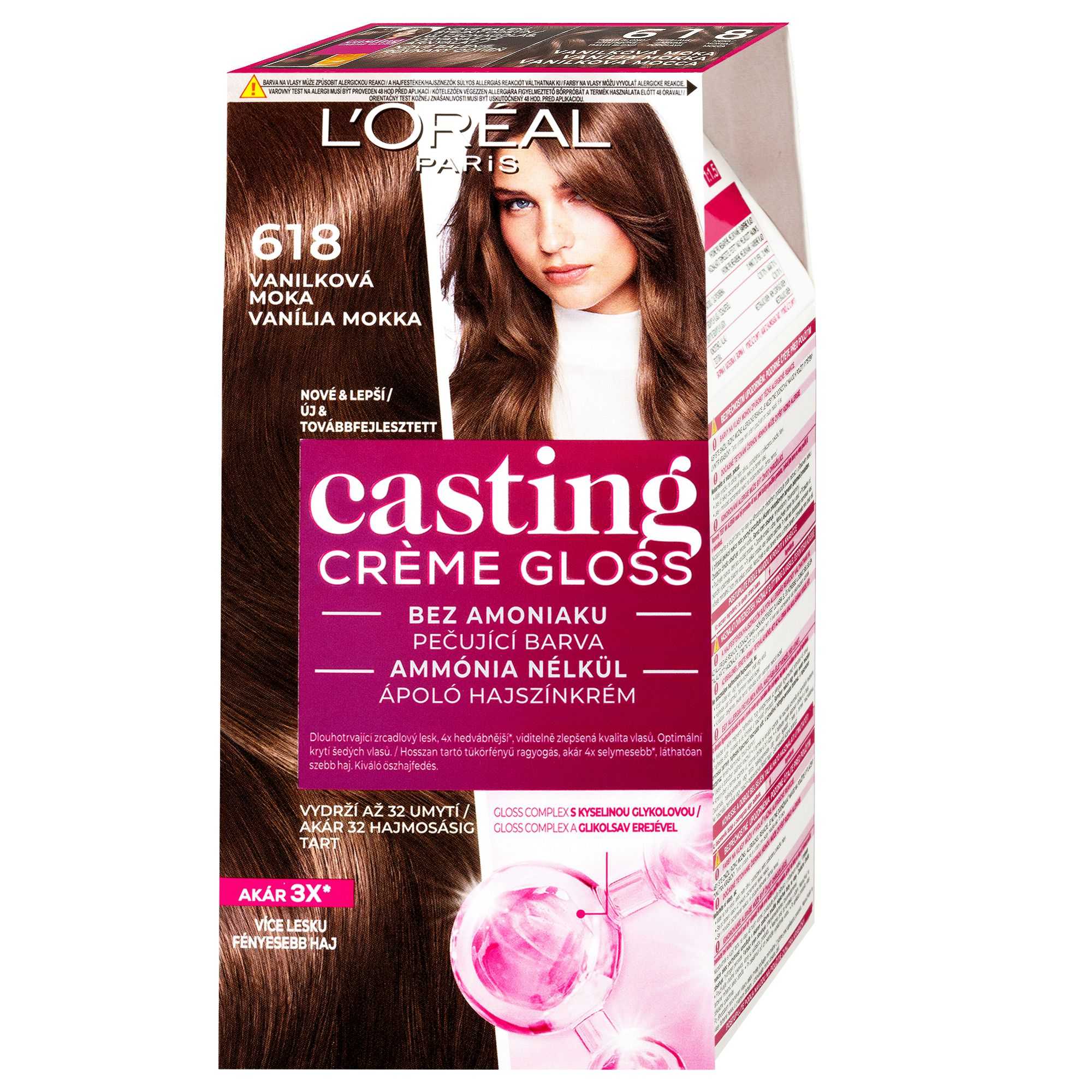 Drogerie a kosmetika - L'Oréal Paris Casting Crème Gloss vanilková moka 618, 180 ml