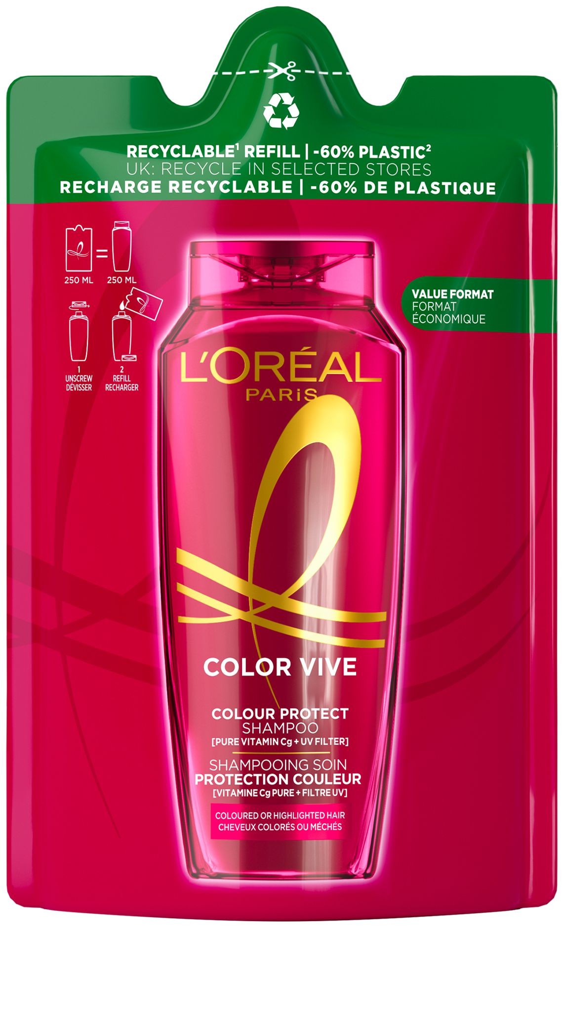 Drogerie a kosmetika - L'Oréal Paris Elseve Color Vive náhradní náplň 250 ml