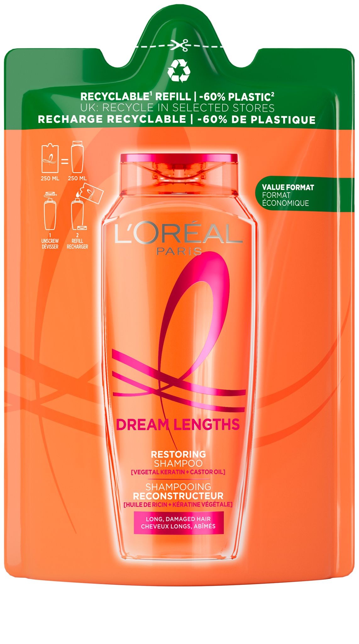 Drogerie a kosmetika - L'Oréal Paris Elseve Dream Long náhradní náplň 250 ml