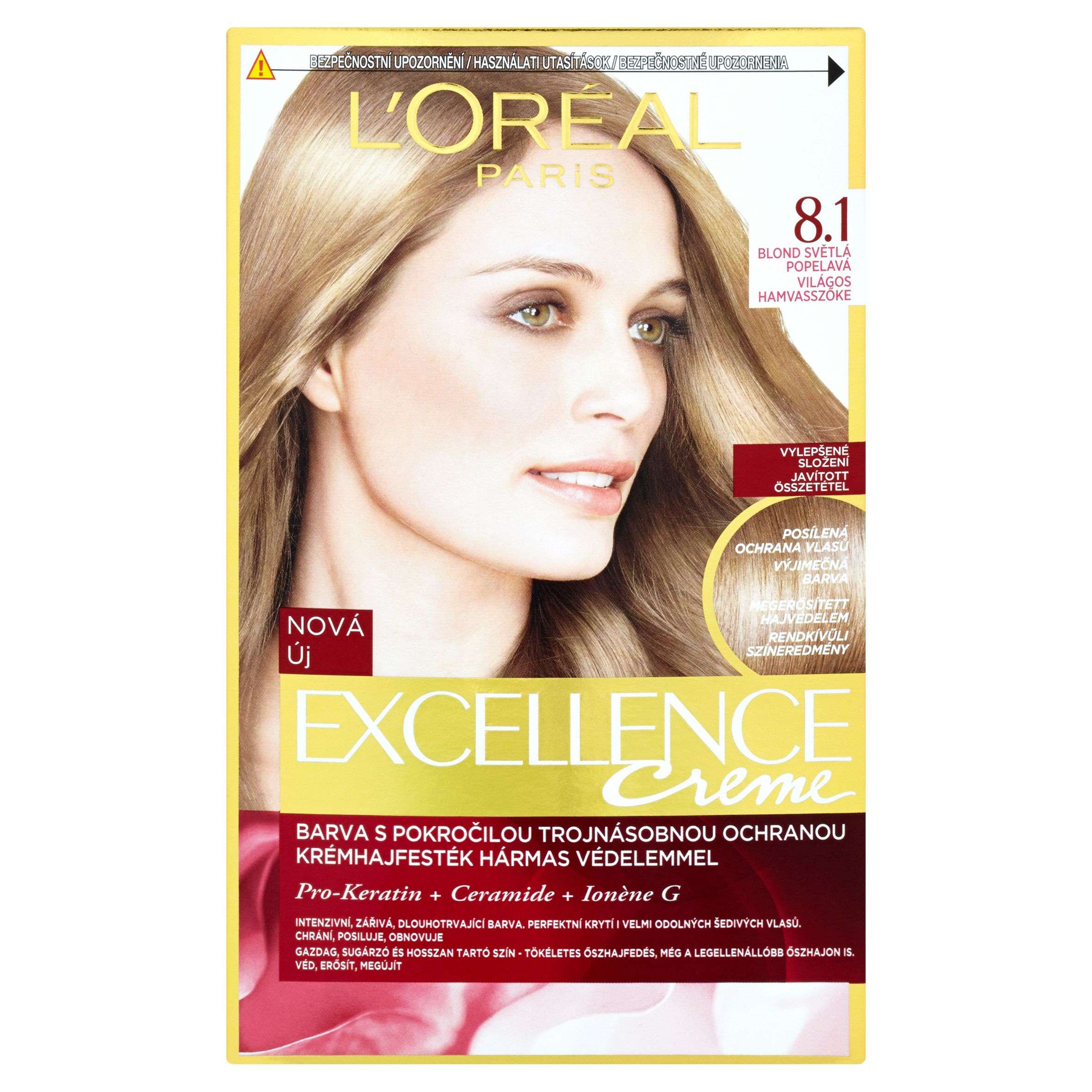 Drogerie a kosmetika - L'Oréal Paris Excellence Creme blond světlá popelavá 8.1