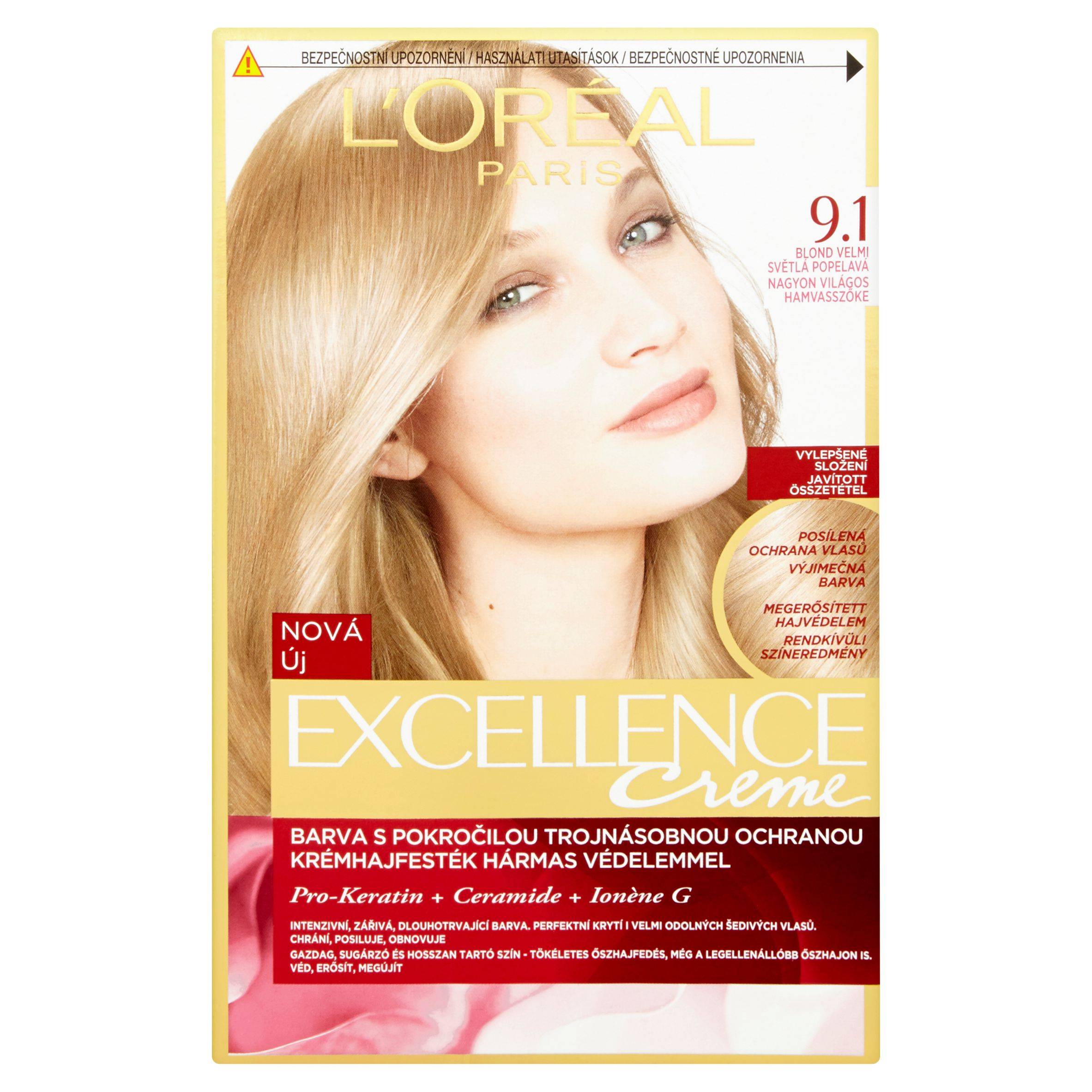 Drogerie a kosmetika - L'Oréal Paris Excellence Creme blond velmi světlá popelavá 9.1