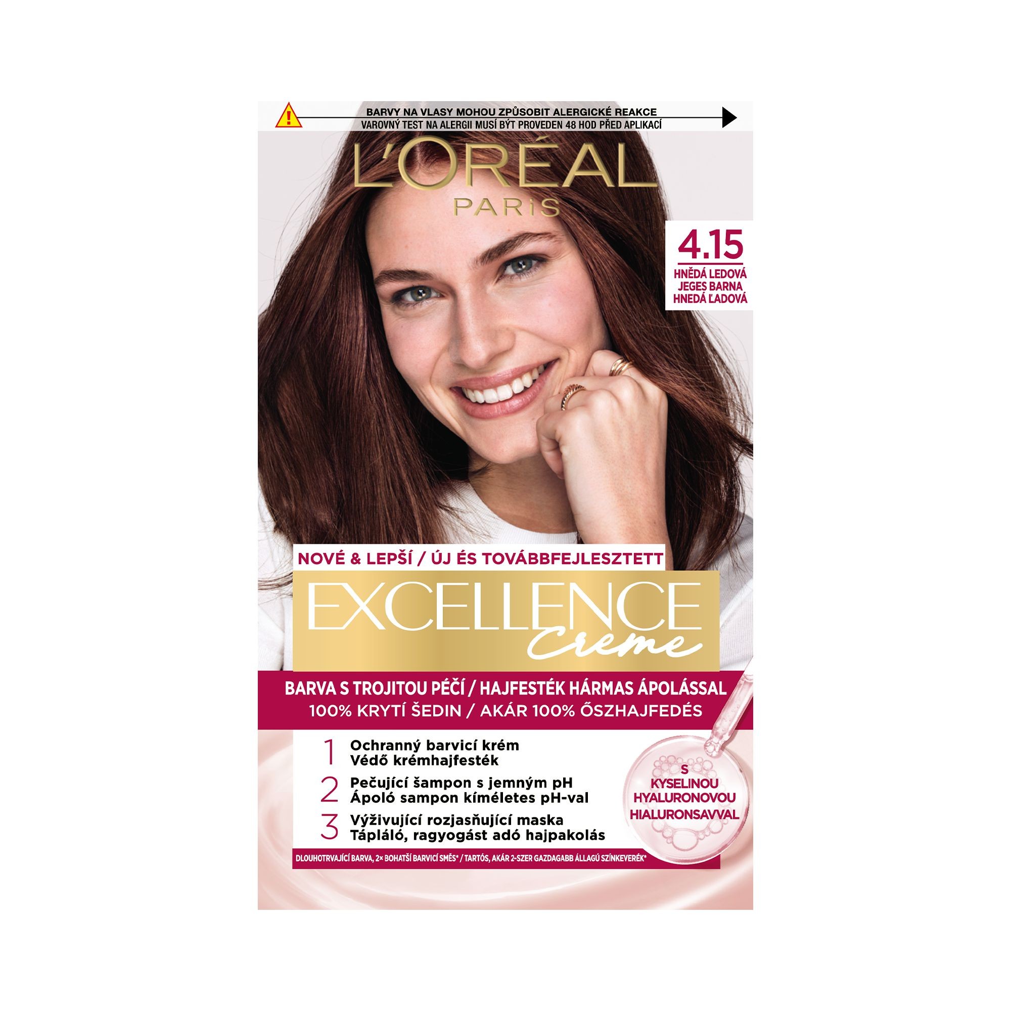 Drogerie a kosmetika - L'Oréal Paris Excellence Creme hnědá ledová 4.15