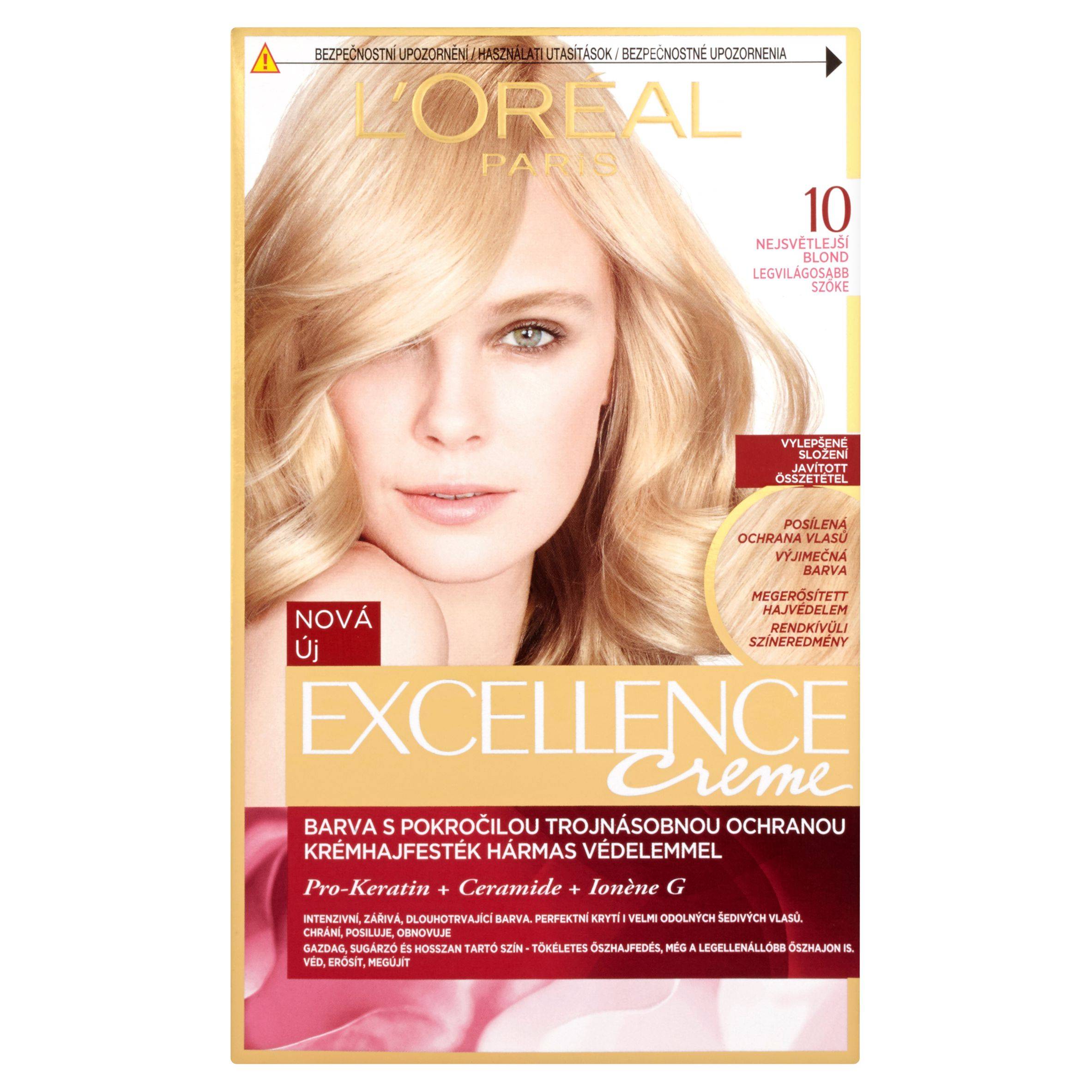 Drogerie a kosmetika - L'Oréal Paris Excellence Creme nejsvětlejší blond 10