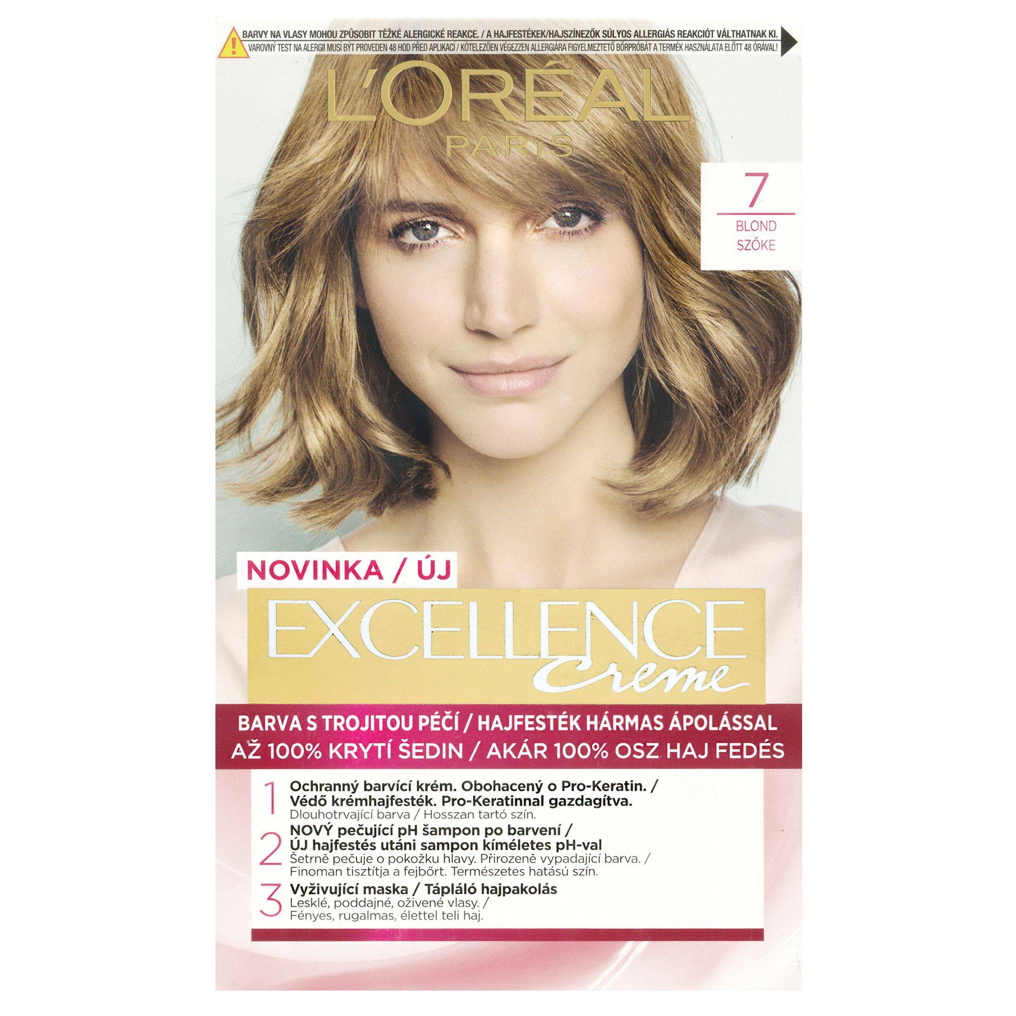 Drogerie a kosmetika - L'Oréal Paris Excellence Créme permanentní barva na vlasy 7 blond