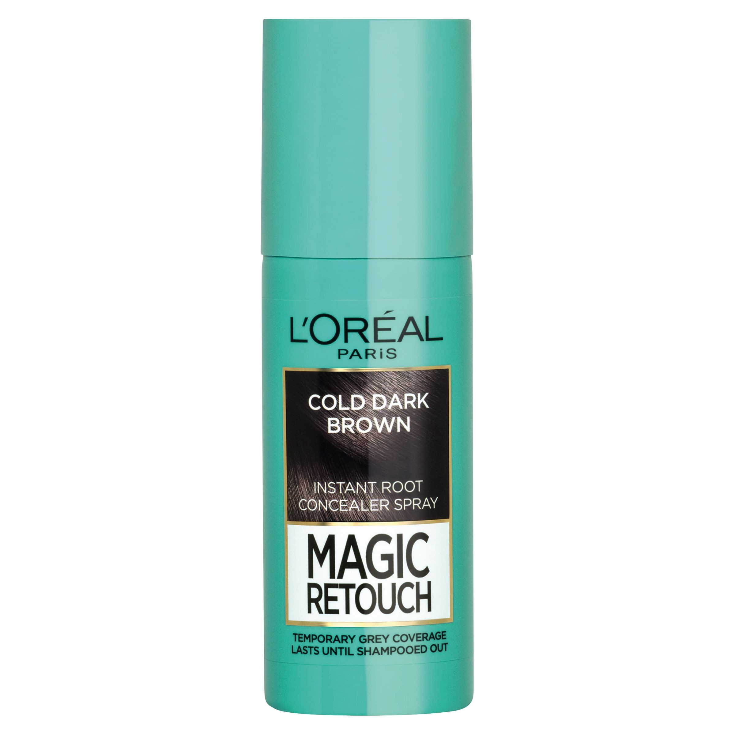 Drogerie a kosmetika - L'Oréal Paris Magic Retouch Sprej pro okamžité zakrytí odrostů černohnědá 75 ml