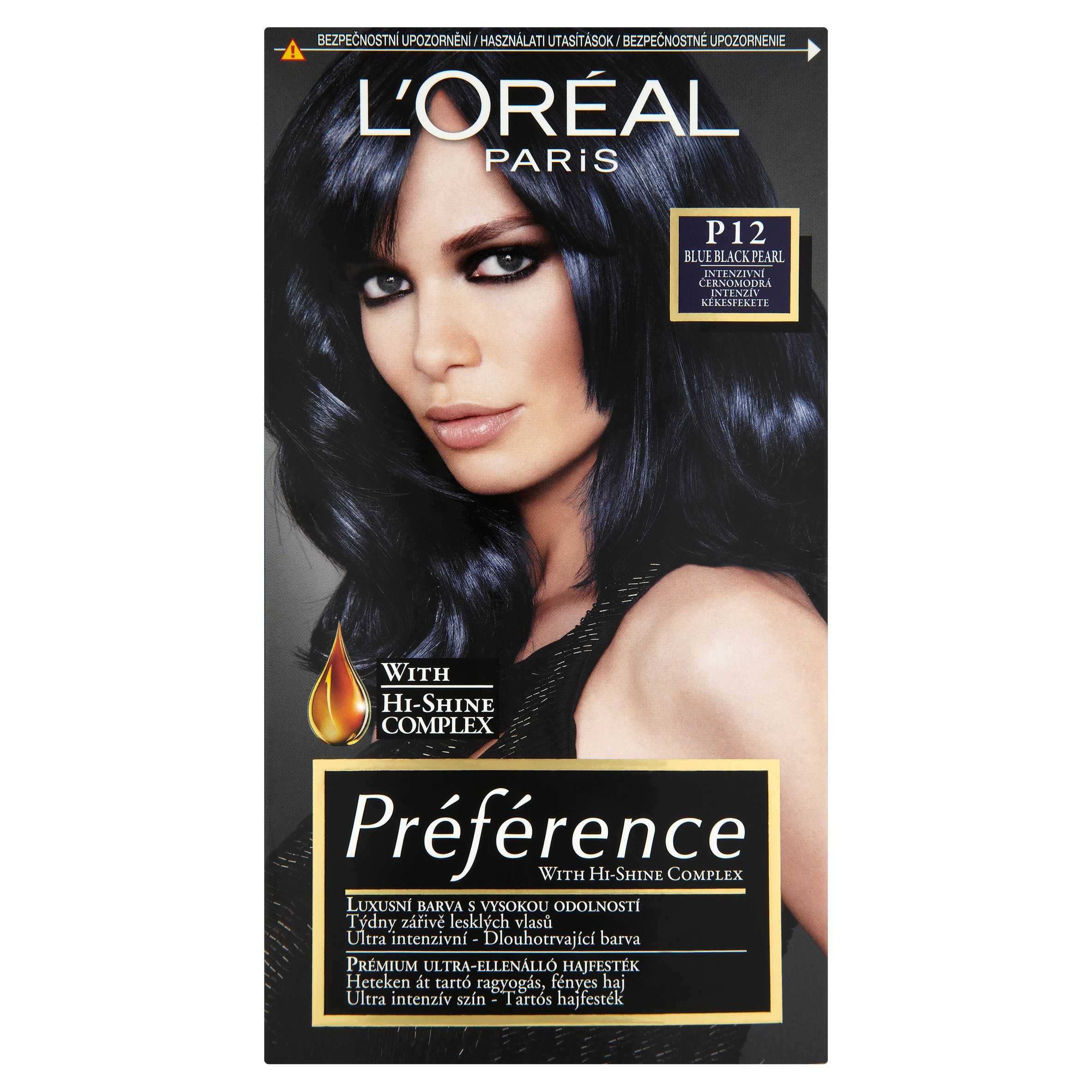 Drogerie a kosmetika - L'Oréal Paris Préférence Blue Black Pearl intenzivní černomodrá P12