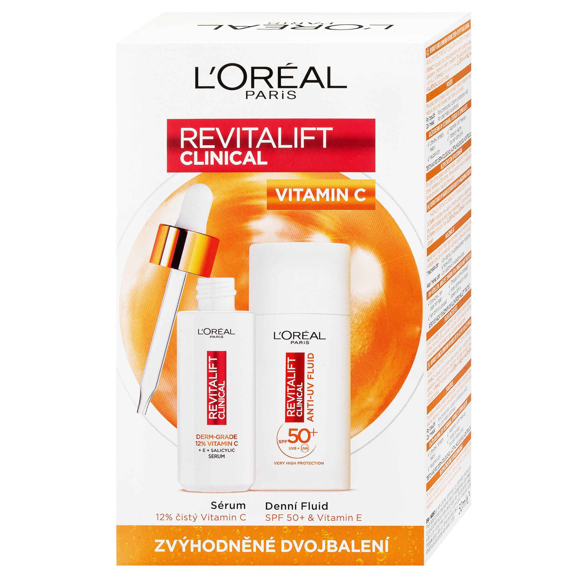 L'Oréal Paris Revitalift Clinical Anti-UV Fluid + sérum duopack-0