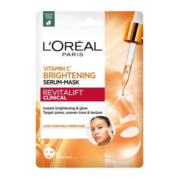 Drogerie a kosmetika - L'Oréal Paris Revitalift Clinical rozjasňující pleťová maska s vitaminem C 26 g