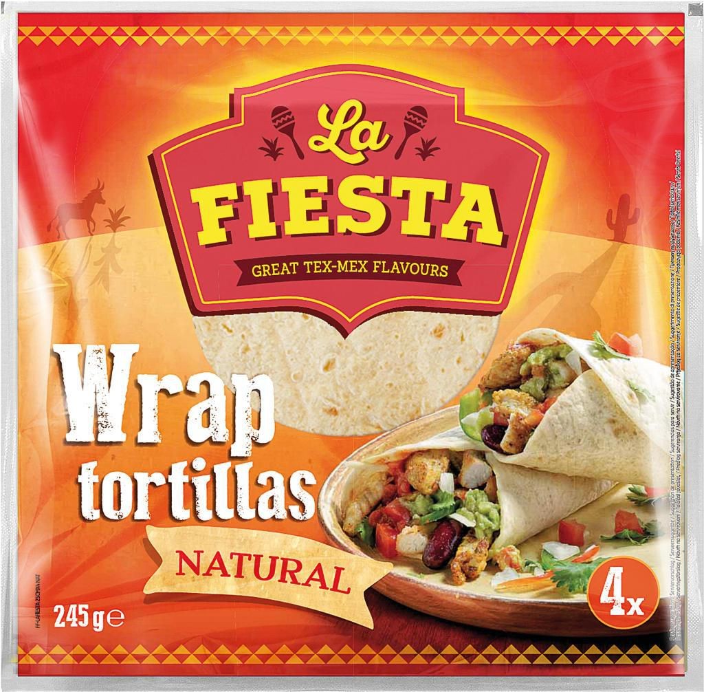Trvanlivé potraviny - La Fiesta Tortilla Wrap 25cm pšeničná 4ks 245 g