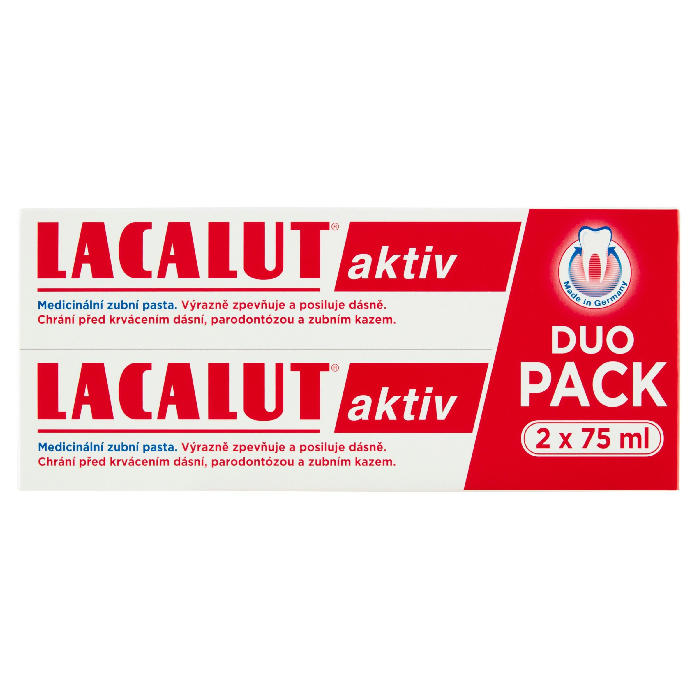 Drogerie a kosmetika - Lacalut aktiv DUOpack 2 x 75ml
