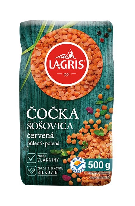 Trvanlivé potraviny - Lagris Čočka červená půlená 500g