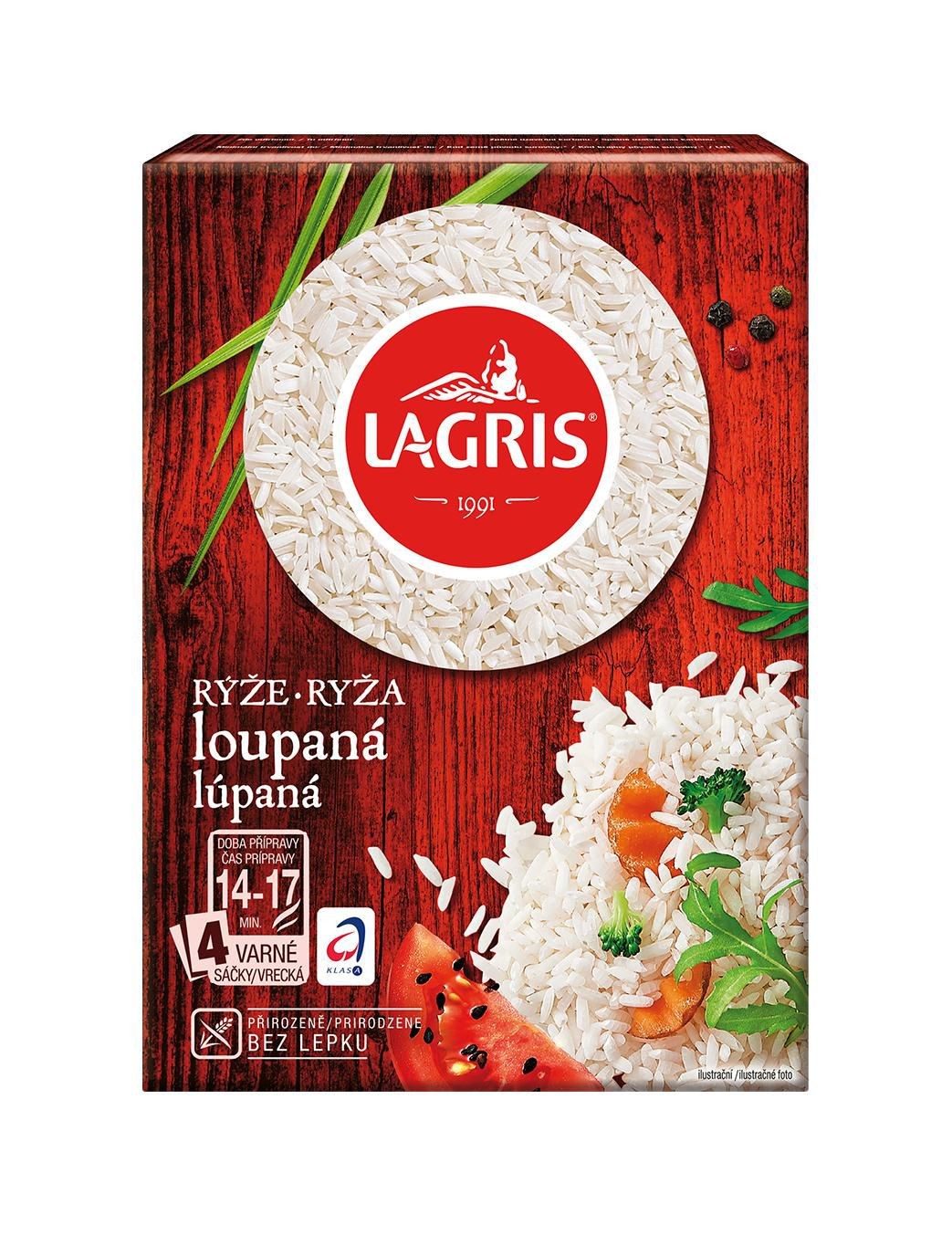 Trvanlivé potraviny - Lagris Rýže loupaná varné sáčky 400 g