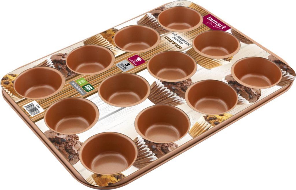Domácnost a Zahrada - Lamart Forma na 12 muffinů LT3092 Copper
