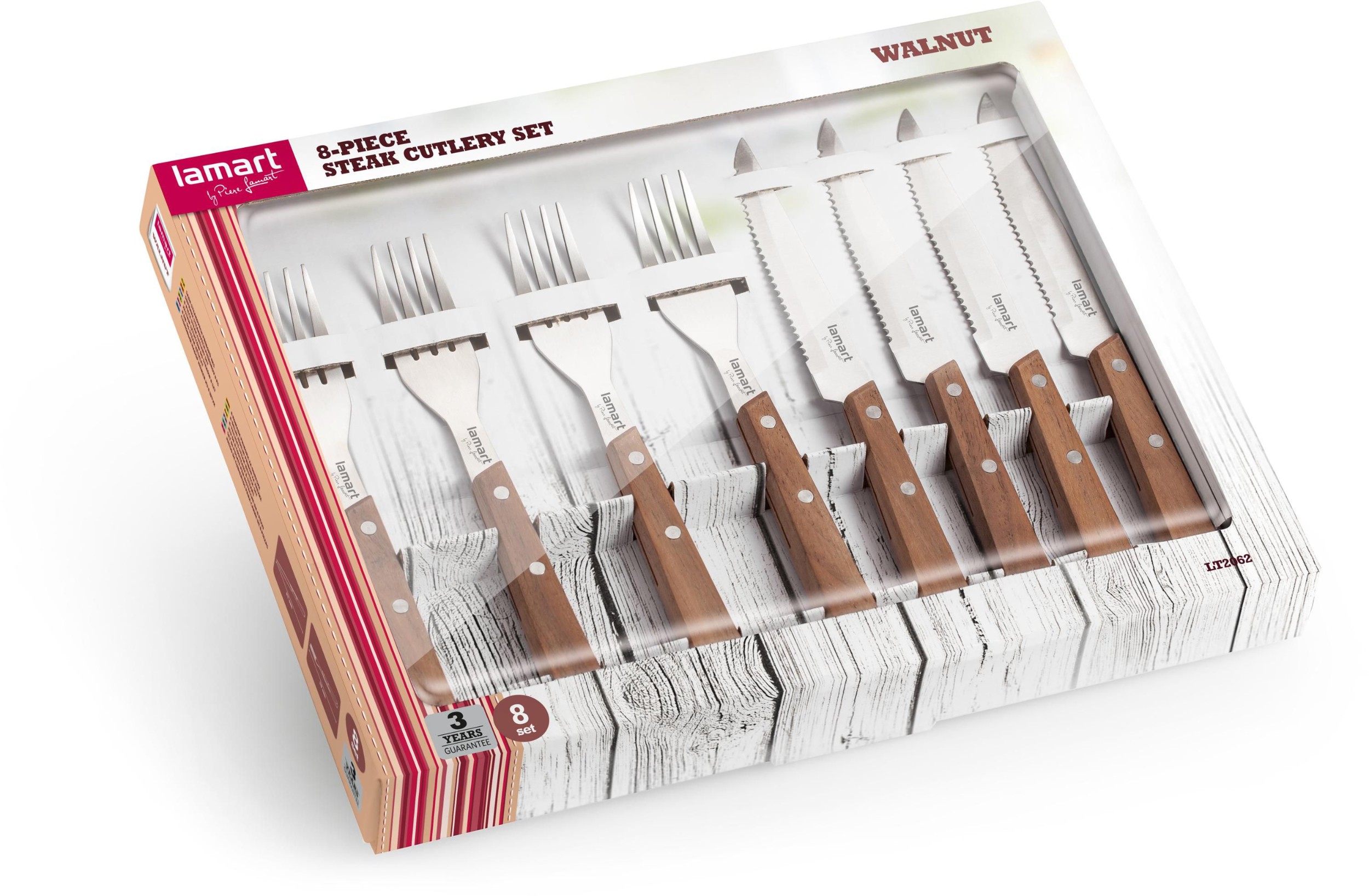 Domácnost a Zahrada - Lamart Steakový příbor LT2062 8ks walnut