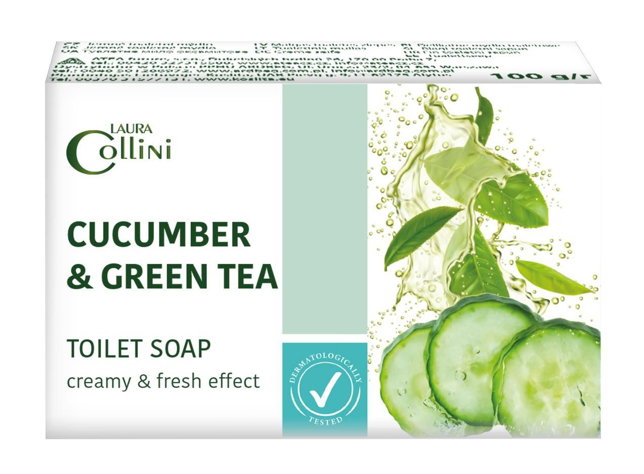 Drogerie a kosmetika - Laura Collini Mýdlo Cucumber&GreenTea, 100g